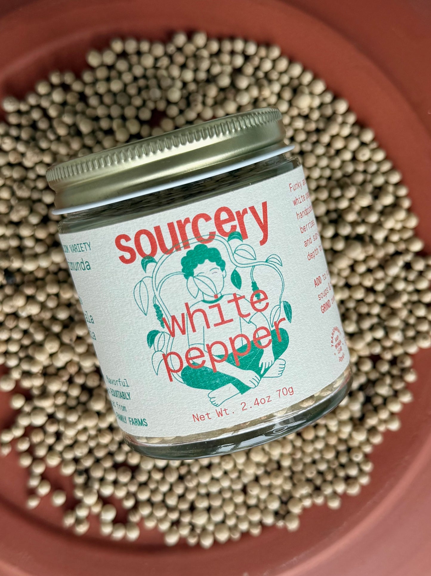 Whole Karimunda White Peppercorns 16oz